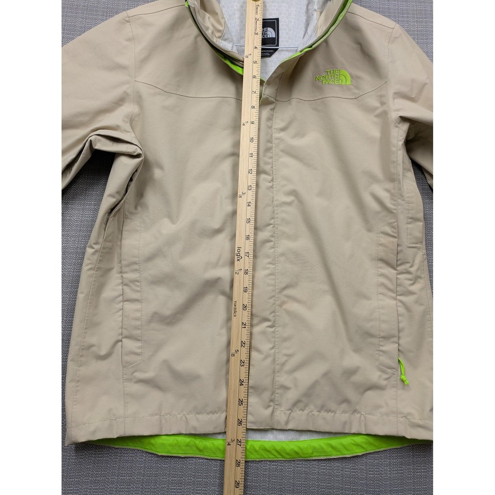 The North Face Windbreaker Jacket Mens Small Beige HyVent 2.5L Hooded Waterproof - Picture 5 of 9